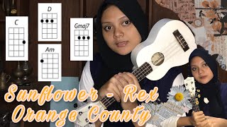 Sunflower  Rex Orange County TUTORIAL UKULELE [upl. by Dripps]