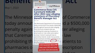 CVS Caremark Fined 500000 For Forcing Patients to CVS Mail Order and Retail Pharmacies [upl. by Julia524]