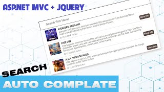 Search Autocomplete In ASPNET MVC  Using Jquery Ajax [upl. by Stucker]