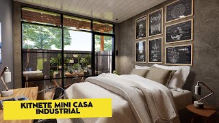 TOUR POR UMA KITNET MINI CASA 3X8M² ESTILO INDUSTRIAL QUE VAI TE SURPREENDER [upl. by Arykahs]