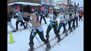 2019 Birkie Giant Ski in downtown Hayward [upl. by Kreg928]