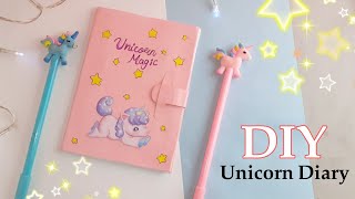 how to make unicorn diary with paper without cardboard  diy unicorn diary without gluegun unicorn [upl. by Tahp289]