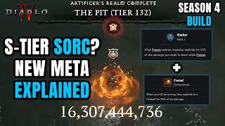 Sorc Back in STier NEW META EXPLAINED for Pit 132 Diablo 4 Season 4 [upl. by Arfihs594]