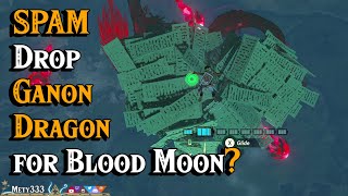 SPAM dropping on Dragon Ganon to spawn a Blodo Moon in Zelda Tears of the Kingdom [upl. by Kermit]