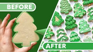 How to Decorate 8 Christmas Tree Cookies  Christmas Cookie Decorating [upl. by Betthel322]