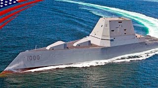 New Futuristic Stealth Destroyer USS Zumwalt DDG1000 at Sea  近未来的な新型ステルス駆逐艦 USSズムウォルトDDG1000 [upl. by Enyalb]