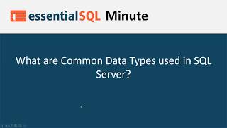 What Common Data TypesvUsed in SQL Server  Essential SQL [upl. by Concoff]