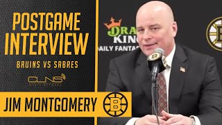 Jim Montgomery Gives Brad Marchand INJURY UPDATE  Bruins Postgame Interview [upl. by Annahtur562]