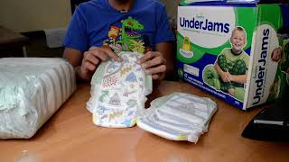 Pampers UnderJams Bedtime Underwear LXL for boys package opening [upl. by Blase]