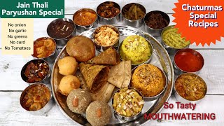 JAIN THALI  JAIN RECIPES  PARYUSHAN RECIPES  CHATURMAS RECIPES  NO ONION NO GARLIC RECIPES [upl. by Ennaeel]