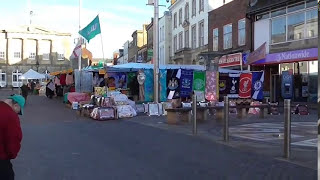 Andover Town Hants Hampshire Saturday Market in the High Street 24012015 [upl. by Kobylak]