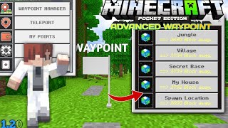 ADVANCED WAYPOINT SYSTEM IN MINECRAFT PE 12040  WAYPOINT MOD FOR MCPE [upl. by Ruperto637]