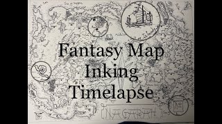 Fantasy Map Inking Timelapse [upl. by Aneekan]