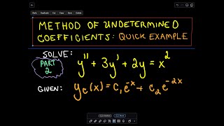 Method of Undetermined Coefficients  Part 2 [upl. by Fransisco654]