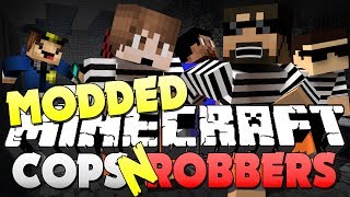 Minecraft Modded Cops and Robbers 1  SMART MOVING MOD Bodil40 Mitch Vikk and Woofless [upl. by Aluap280]