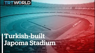 Turkishbuilt Japoma Stadium lights up for Africa Cup of Nations [upl. by Enirol]