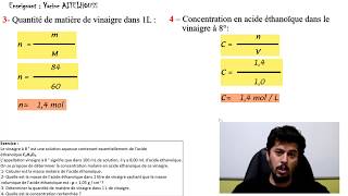 Exercice  Correction  Concentration molaire Tronc commun scientifique BIOF [upl. by Eelrihs]