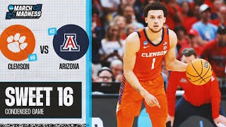 Clemson vs Arizona  Sweet 16 NCAA tournament extended highlights [upl. by Norvall]