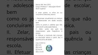 3 Banca IAN  LDB  Questão com Gabarito Concurso Mangaratiba 2024 Auxiliar de turma e Apoio escolar [upl. by Ydok]