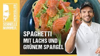 Schnelles Spaghetti mit Lachs und grünem Spargel Rezept von Steffen Henssler [upl. by Aruam]