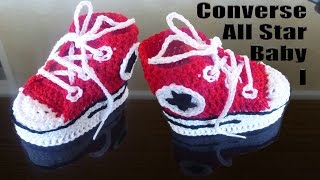 Babyschuhe Converse All Star Baby Sneakers für Neugeborenen häkeln Teil I  Sohle [upl. by Evaleen893]