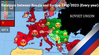 Relations between Russia 🇷🇺 and Europe 19002023 Every year [upl. by Paderna]