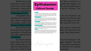 Edmund SpenserEpithalamionElizabethan PoetryInstant Essay for Exam Success ARsummaryguidance [upl. by Wehttam293]