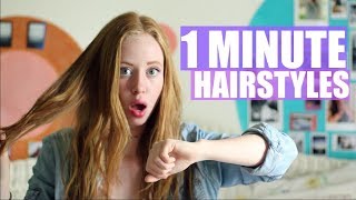 EASY 1 MINUTE HAIRSTYLES FOR SCHOOL  JustAli [upl. by Eilerua]