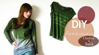 DIY Färbetechniken  Ombre Shirt  Ethno Style TShirt [upl. by Hakeber]