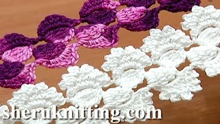 Crochet Lace Ribbon Tape How to5Treble Crochet Cluster [upl. by Newman]