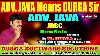 Adv Java  JDBC Session  166  RowSets Introduction by Durga Sir [upl. by Tia204]