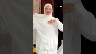 SHAWL Tutorial  Tutorial Hijab Lebaran Dari Pashmina Putih Bikin Tampilan Makin Elegan [upl. by Carrel]