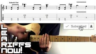 SCHOOLS OUT FOR SUMMER Guitar Lesson Intro Riff Tab Alice Cooper 🏫🎓🚫🌞👌🤘 [upl. by Haerr]