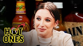 Emma Chamberlain Goes for the Glory While Eating Spicy Wings  Hot Ones [upl. by Cram]