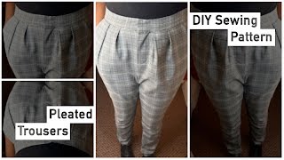 Pattern Drafting Tutorial – Pleated Trousers • Elewa [upl. by Erret]