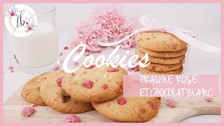 🍪 COOKIES PRALINE ROSE ET CHOCOLAT BLANC 🍪 [upl. by Azaria]