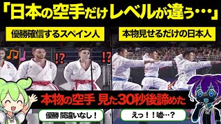 【2024年8月最新】「あれが本物の日本空手です」優勝目前で余裕を見せていたスペインの空手家たち。日本人の華麗な技術を見た瞬間負けを確信した【ずんだもん×ゆっくり解説】 [upl. by Imuy]