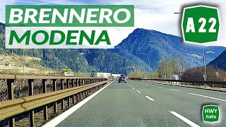 A22  Autostrada del Brennero  BRENNERO  MODENA  Percorso completo [upl. by Sices837]