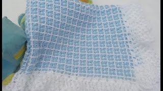 Como tejer un ajuar Mantita o cobija para bebe a crochet ganchillo [upl. by Thorstein]