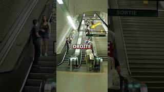 Arrêtez dattendre à droite dans les escalators et marcher à gauche  escalator metro education [upl. by Aleakcim]