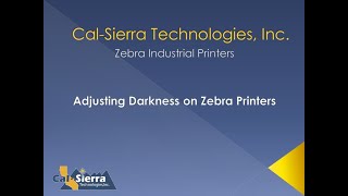 How to Adjust Darkness on Zebra Industrial Printers [upl. by Ecienal281]