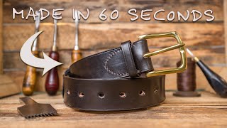 Made in 60 Seconds  Handmade Belt  ASMR Leathercraft shorts [upl. by Gratianna399]