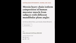 Myosin heavy chain isoform composition of human masseter muscle from subjects with di  RTCLTV [upl. by Sassan]