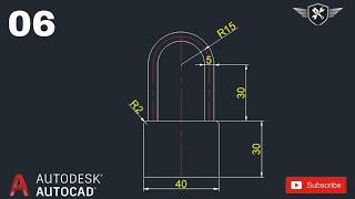 Autocad 2d Practice Drawing 06  AutoCAD tutorial for beginners akd autocad design [upl. by Elyc]