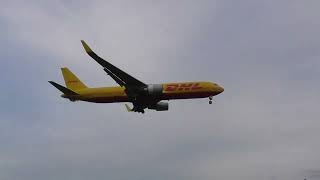 DHL Boeing 767 GDHLG landing at Aldergrove  Belfast International Airport 30823 [upl. by Sheeran]