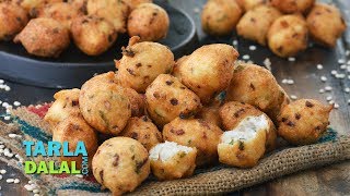 Urad Dal and Onion Pakodas Recipe Urad Dal Vada by Tarla Dalal [upl. by Ayifa]