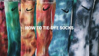 DIY HOW TO TIE DYE SOCKS l 셀프 타이다이 양말 만들기 l 6켤레 6가지 양말 [upl. by Gervase]