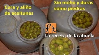 Cura y aliño casero de aceitunas olivas Aceitunas olivas partidas receta abuela [upl. by Llenyar]