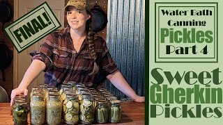 FINAL Water Bath Canning Pickles Part 4 Sweet Gherkin Pickles [upl. by Erdnad]