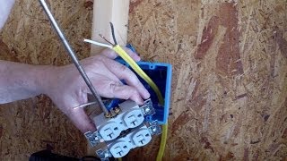 Installing an Electrical Outlet in new construction [upl. by Esilrahc]